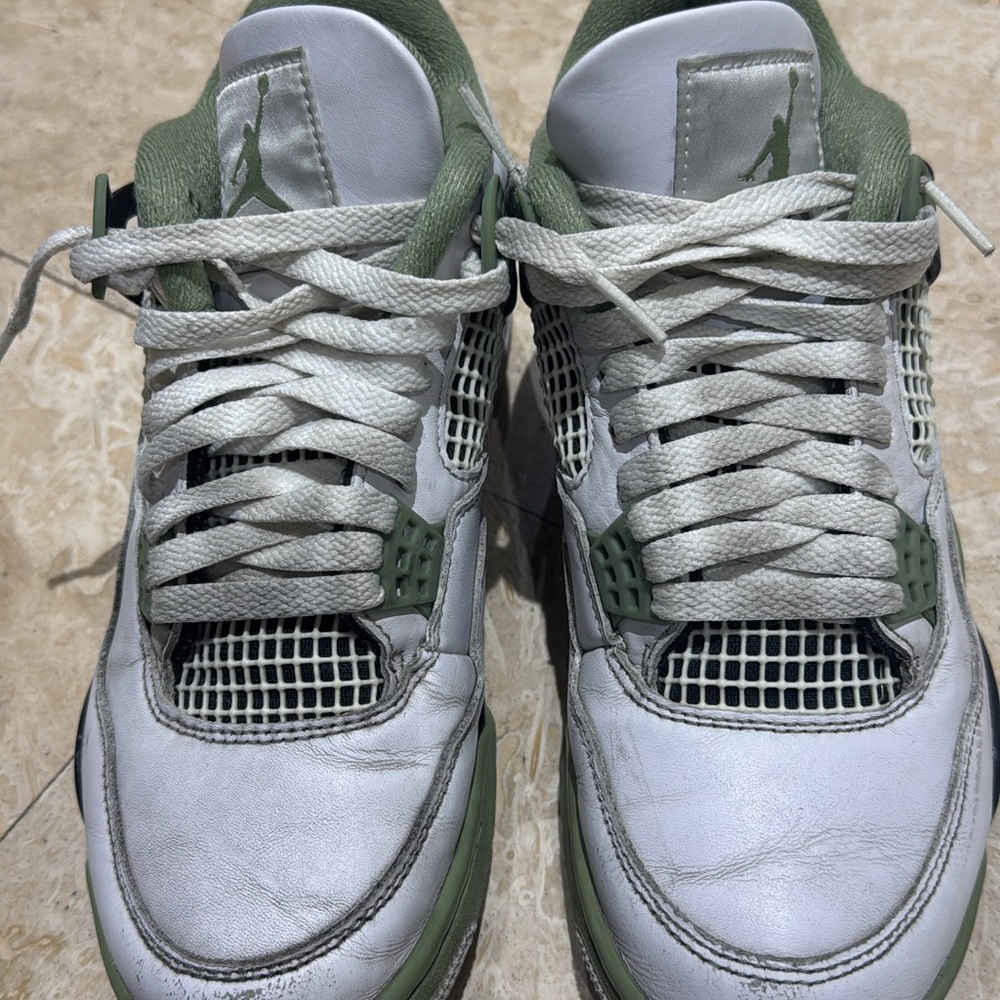 Jordan Classic White and Green Sneakers